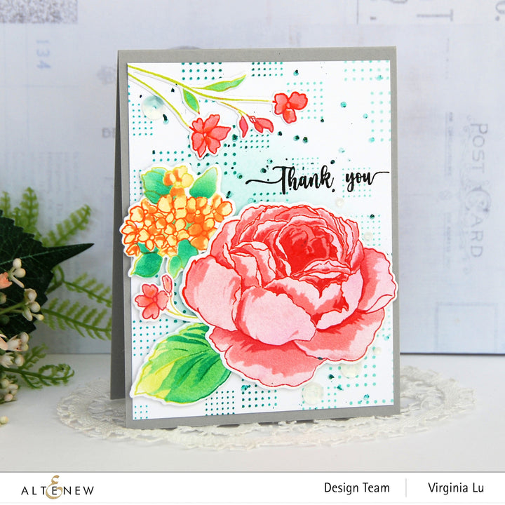 Stamp & Die & Stencil Bundle Tranquility Rose