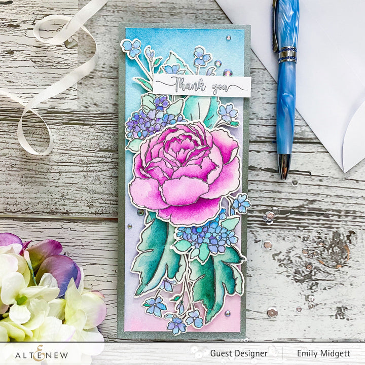 Stamp & Die & Stencil Bundle Tranquility Rose