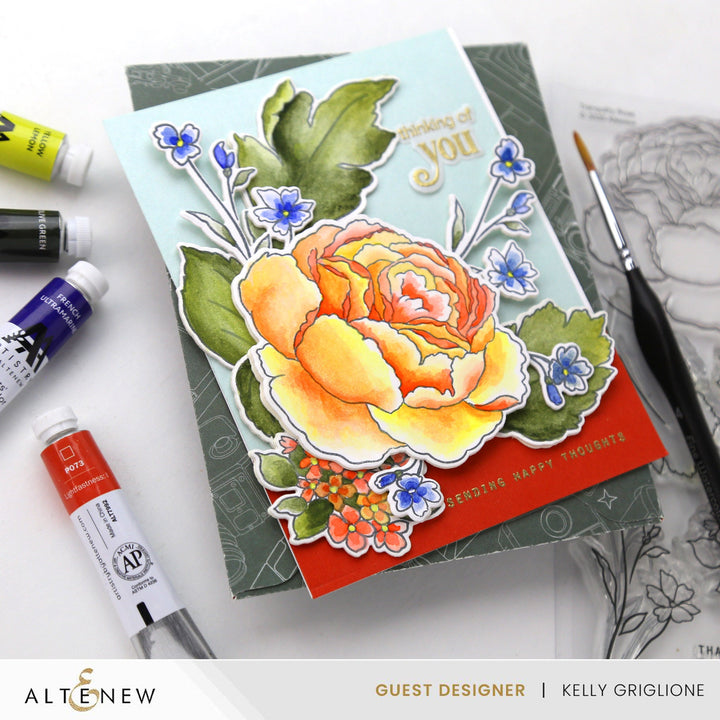 Stamp & Die & Stencil Bundle Tranquility Rose