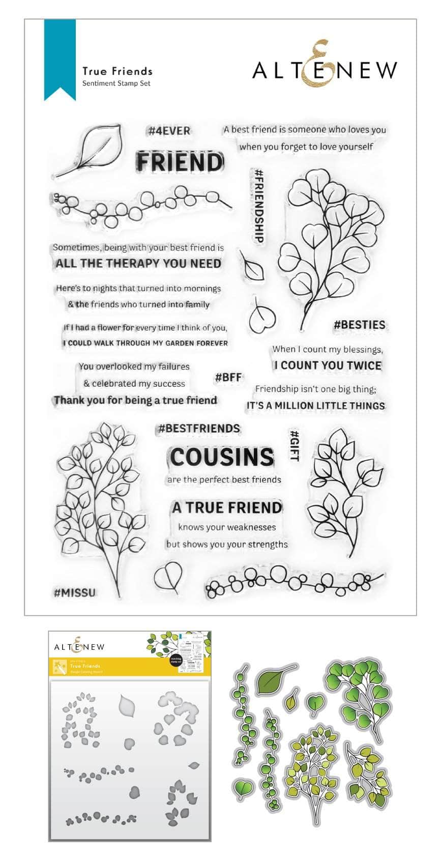 Stamp & Die & Stencil Bundle True Friends