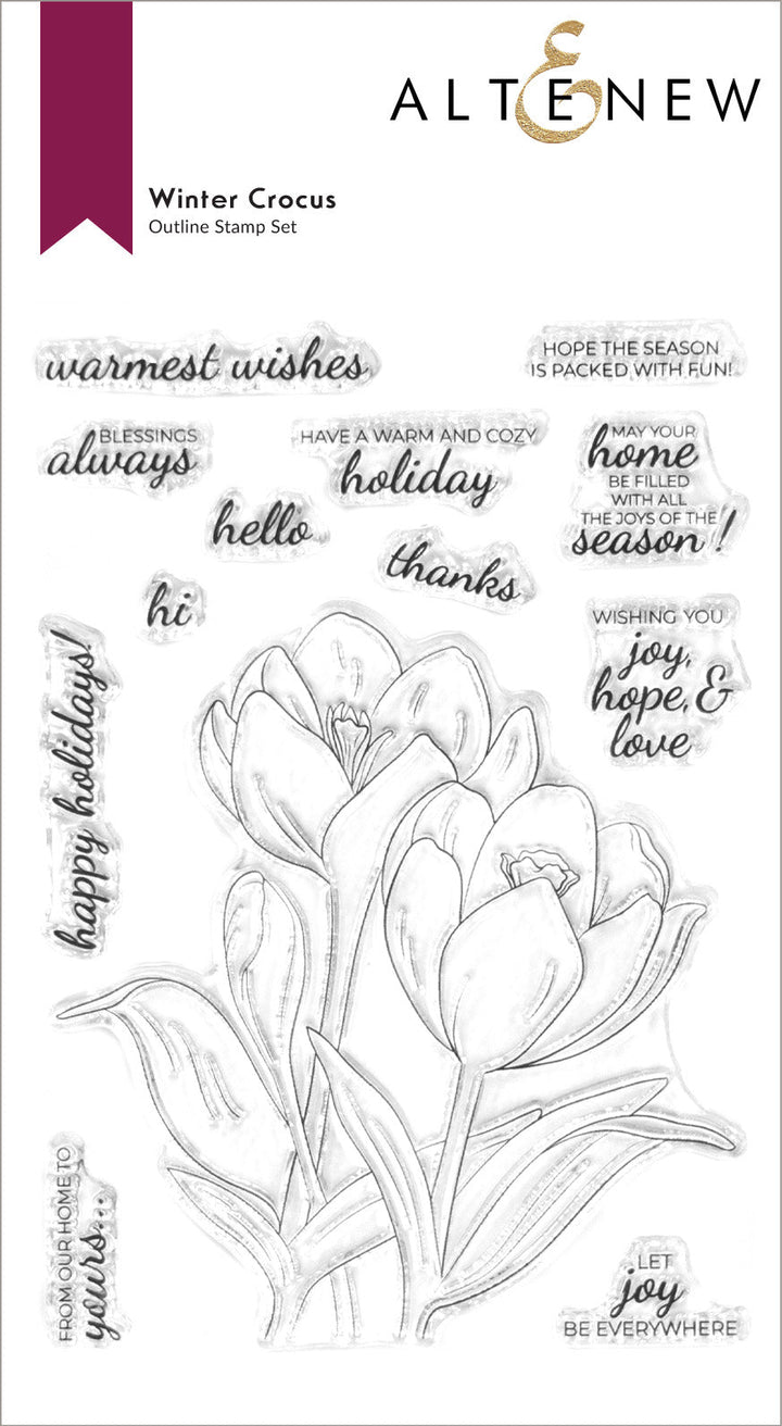 Stamp & Die & Stencil Bundle Winter Crocus