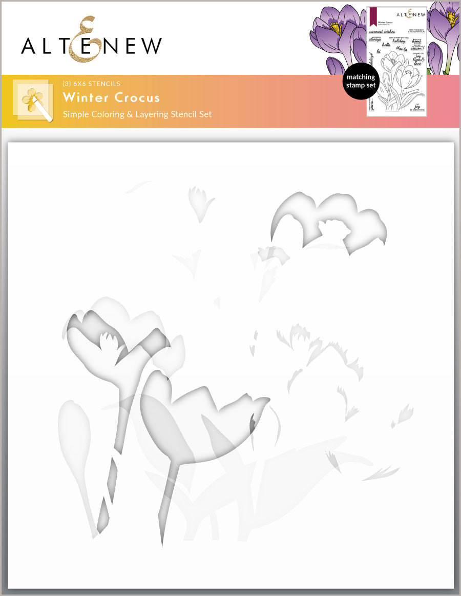 Stamp & Die & Stencil Bundle Winter Crocus