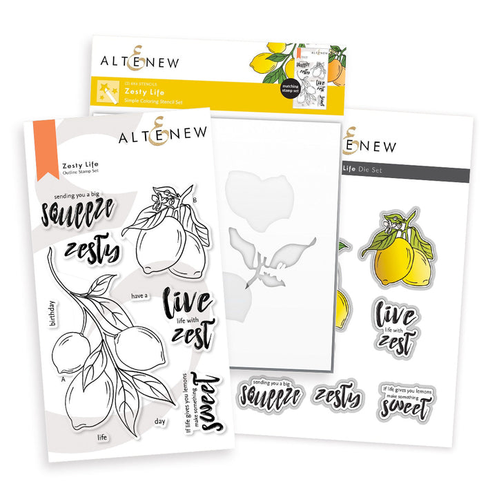 Stamp & Die & Stencil Bundle Zesty Life