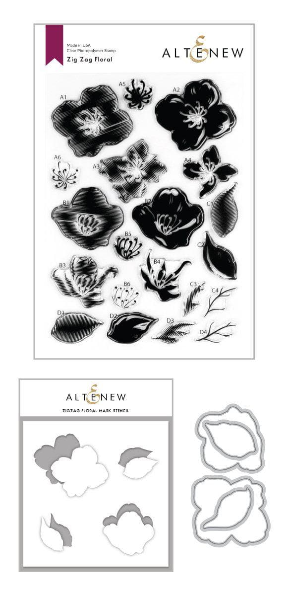 Stamp & Die & Stencil Bundle Zig Zag Floral