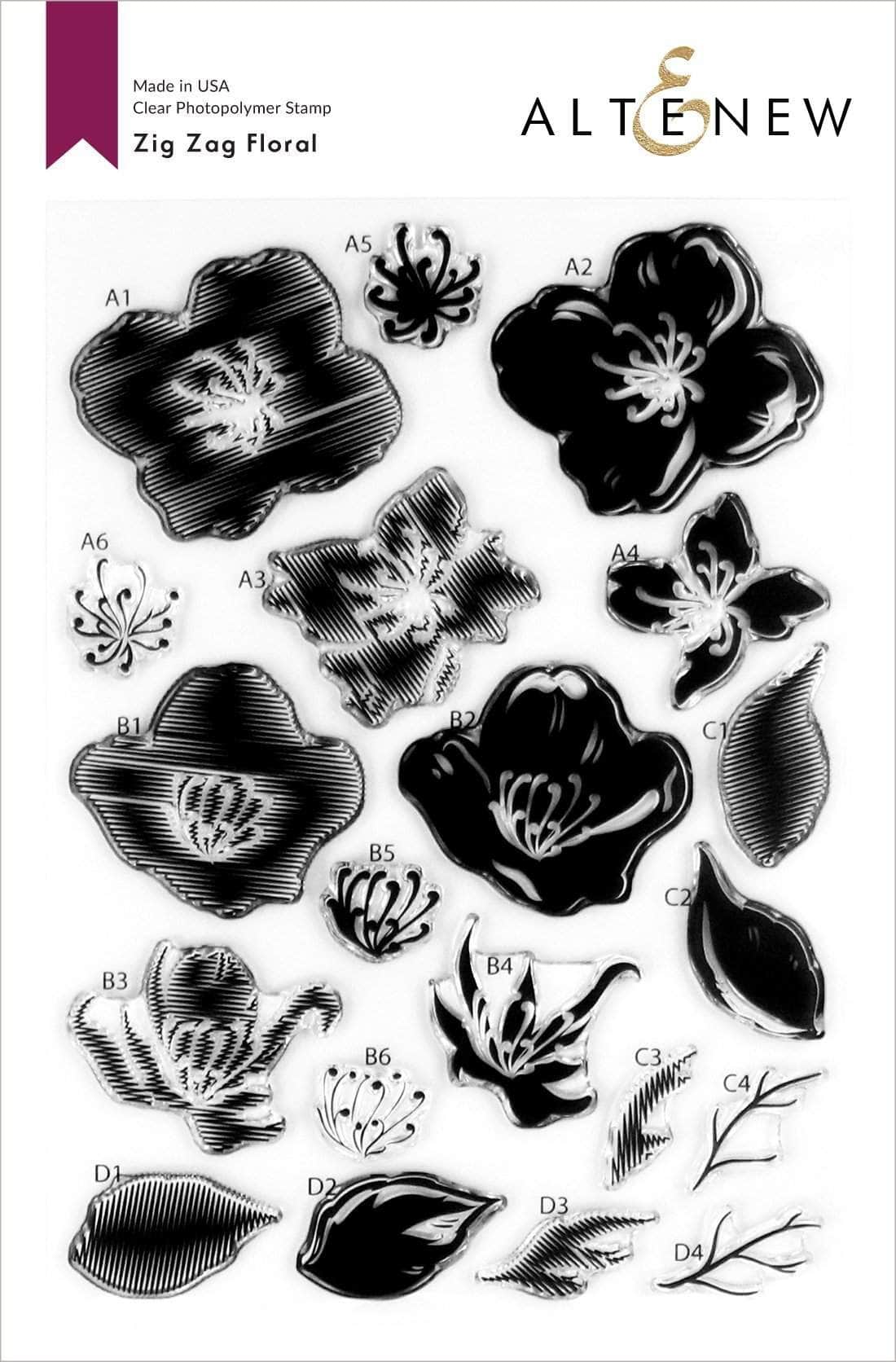 Stamp & Die & Stencil Bundle Zig Zag Floral