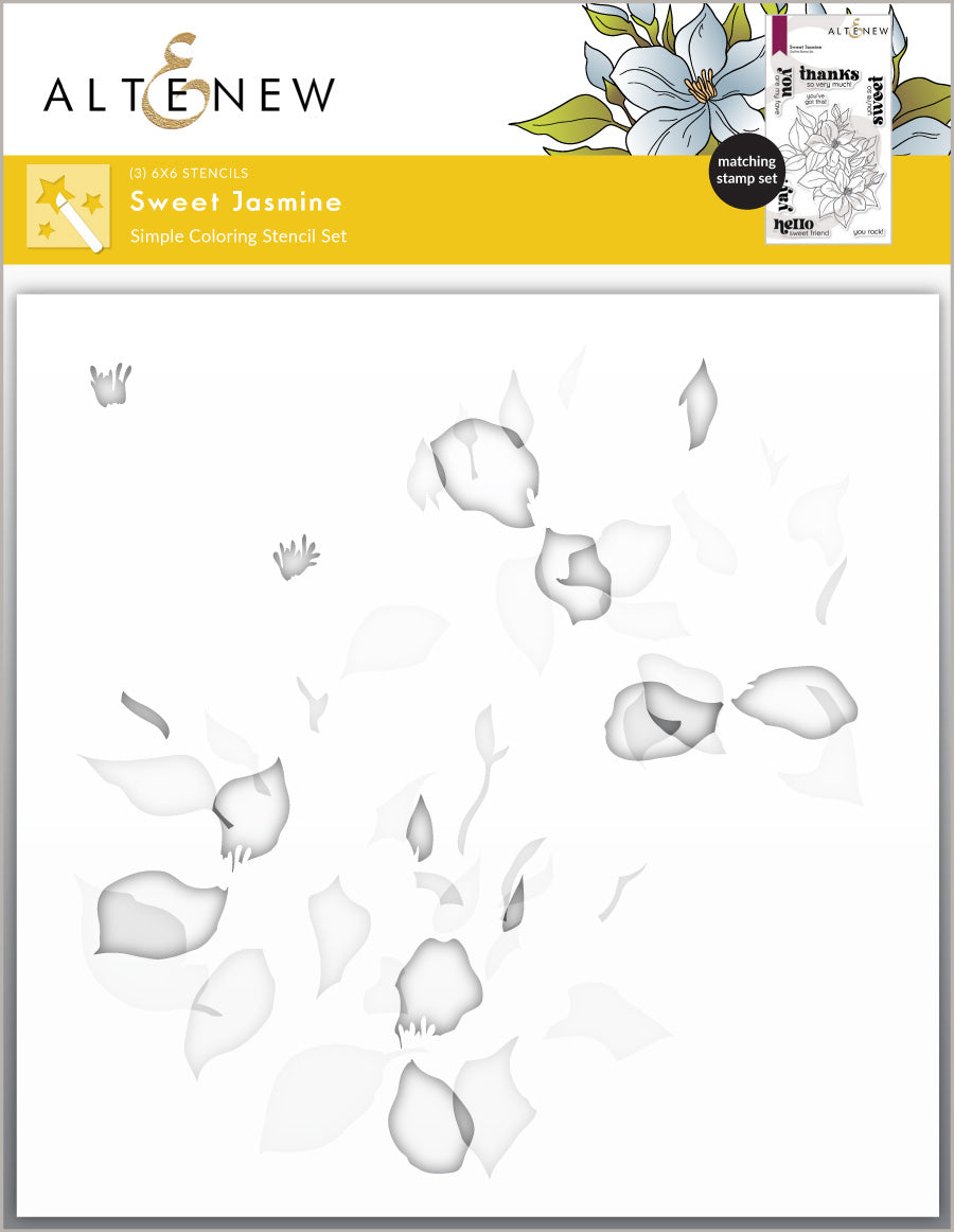 Stamp & Die & Stencil & Embossing Folder & Betterpress Plate Bundle Sweet Jasmine