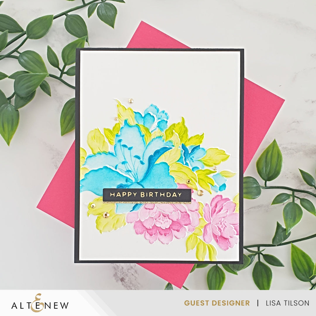 Stamp & Die & Stencil & Embossing Folder Bundle Bold Bouquet