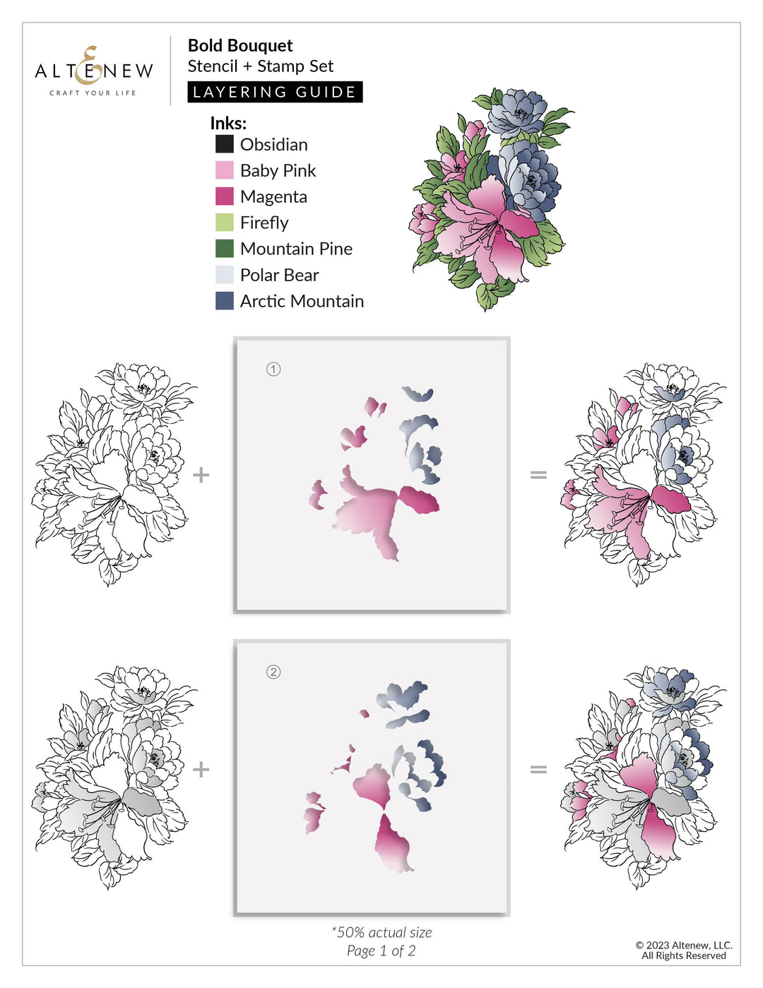 Stamp & Die & Stencil & Embossing Folder Bundle Bold Bouquet