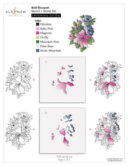 Stamp & Die & Stencil & Embossing Folder Bundle Bold Bouquet