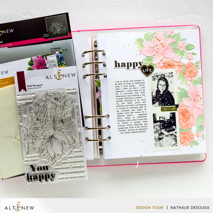 Stamp & Die & Stencil & Embossing Folder Bundle Bold Bouquet