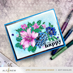 Stamp & Die & Stencil & Embossing Folder Bundle Bold Bouquet
