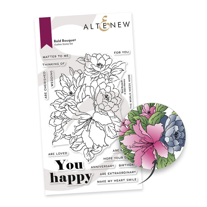 Stamp & Die & Stencil & Embossing Folder Bundle Bold Bouquet