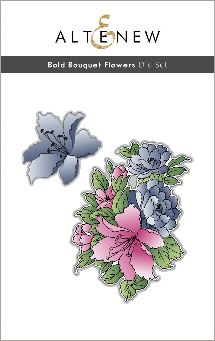 Stamp & Die & Stencil & Embossing Folder Bundle Bold Bouquet