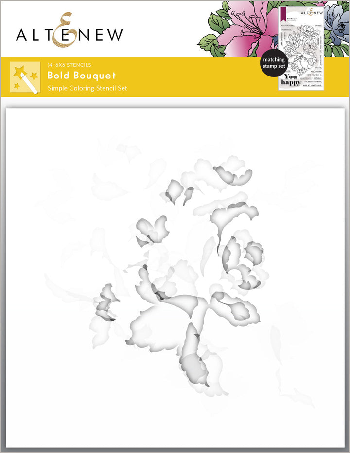 Stamp & Die & Stencil & Embossing Folder Bundle Bold Bouquet