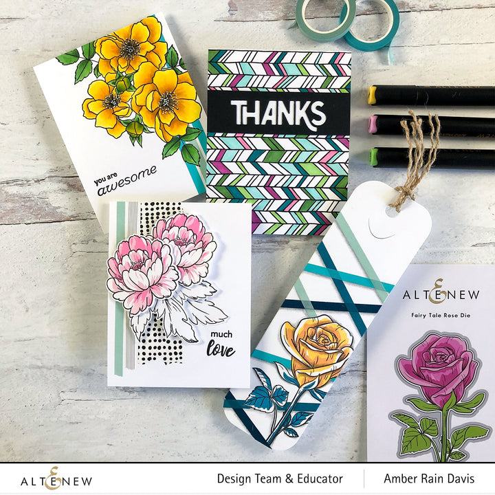 Stamp & Die & Stencil & Embossing Folder Bundle Fairy Tale Florals