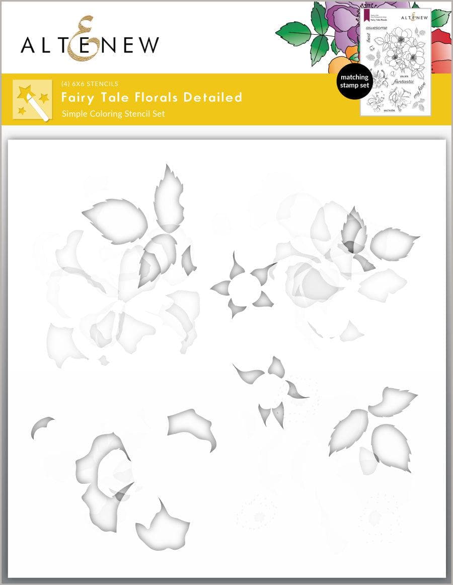 Stamp & Die & Stencil & Embossing Folder Bundle Fairy Tale Florals