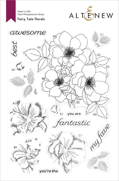 Stamp & Die & Stencil & Embossing Folder Bundle Fairy Tale Florals