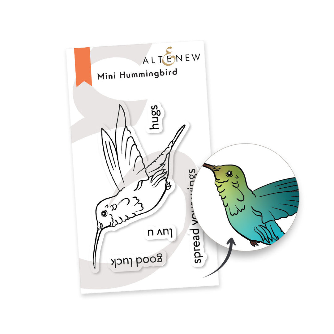 Stamp & Die & Stencil & Embossing Folder Bundle Happy Hummingbird