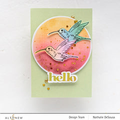 Stamp & Die & Stencil & Embossing Folder Bundle Happy Hummingbird