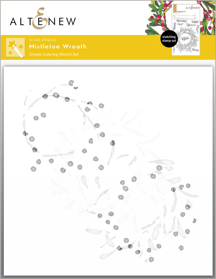 Stamp & Die & Stencil & Embossing Folder Bundle Mistletoe Wreath