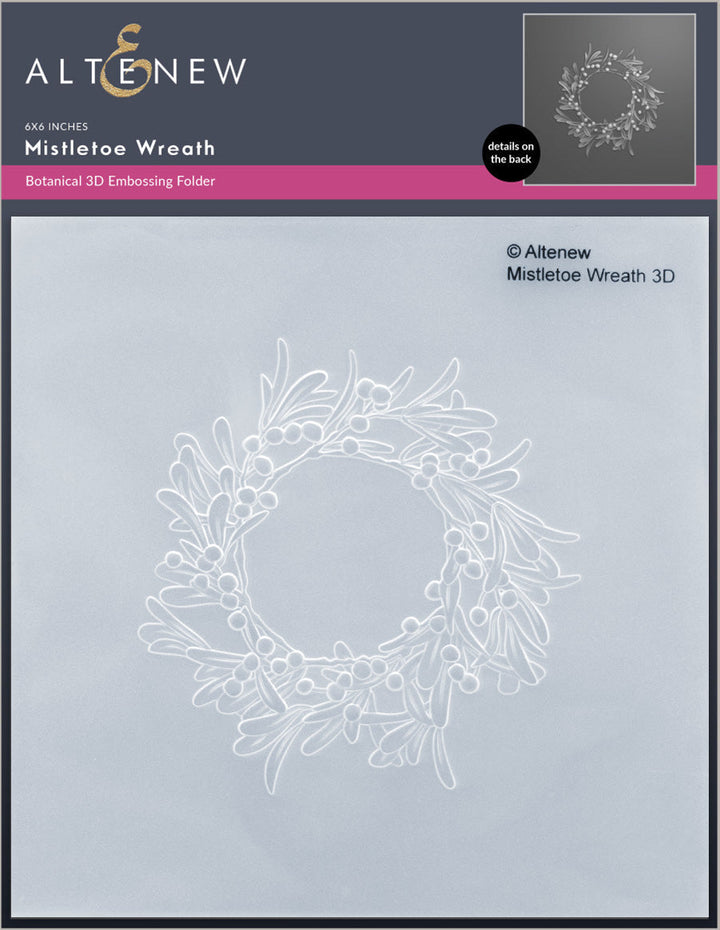 Stamp & Die & Stencil & Embossing Folder Bundle Mistletoe Wreath