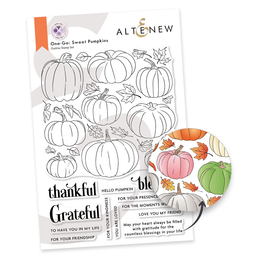 Stamp & Die & Stencil & Embossing Folder Bundle One-Go: Sweet Pumpkins