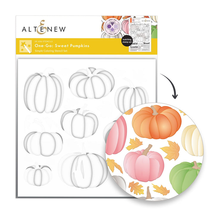 Stamp & Die & Stencil & Embossing Folder Bundle One-Go: Sweet Pumpkins