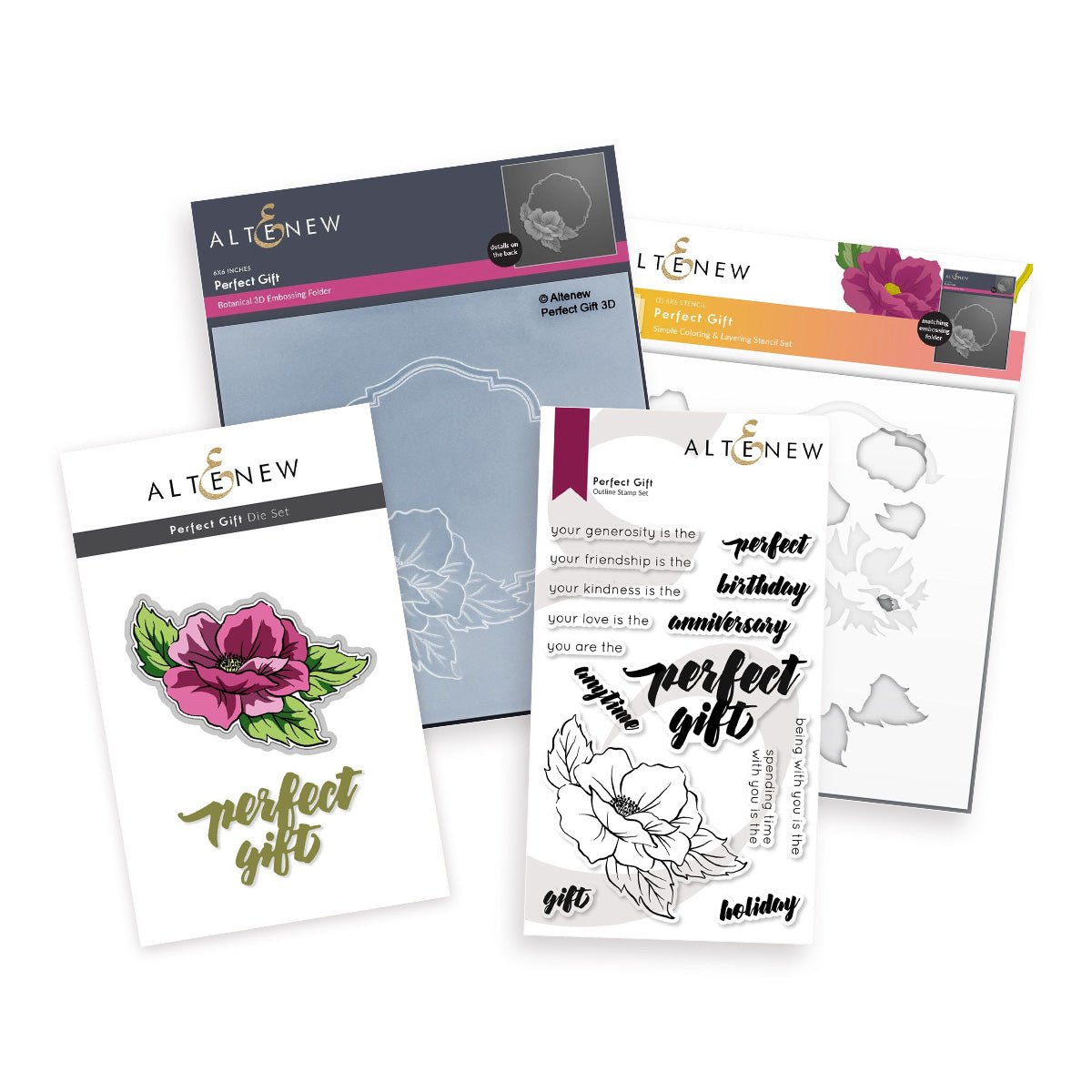 Stamp & Die & Stencil & Embossing Folder Bundle Perfect Gift