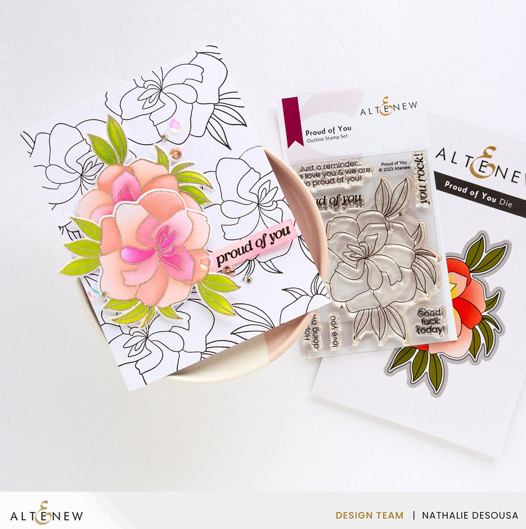 Stamp & Die & Stencil & Embossing Folder Bundle Proud Of You
