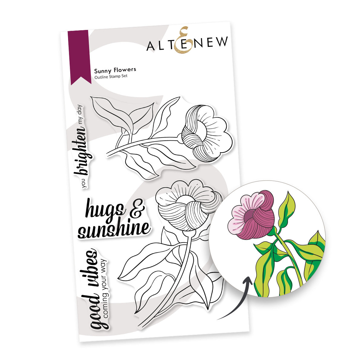 Stamp & Die & Stencil & Embossing Folder Bundle Sunny Flowers