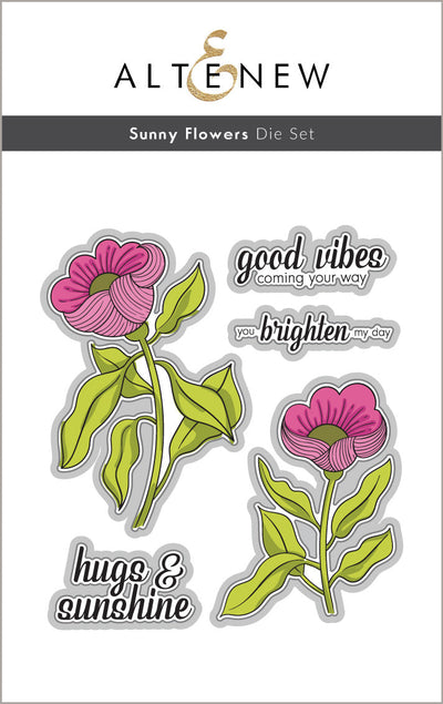 Stamp & Die & Stencil & Embossing Folder Bundle Sunny Flowers