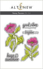 Stamp & Die & Stencil & Embossing Folder Bundle Sunny Flowers