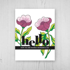 Stamp & Die & Stencil & Embossing Folder Bundle Sunny Flowers
