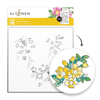 Stamp & Die & Stencil & Embossing Folder Bundle Sweet Spray