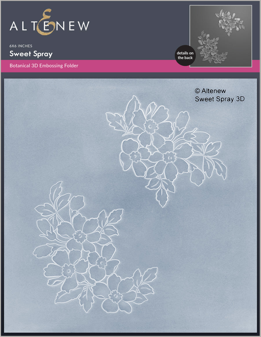 Stamp & Die & Stencil & Embossing Folder Bundle Sweet Spray