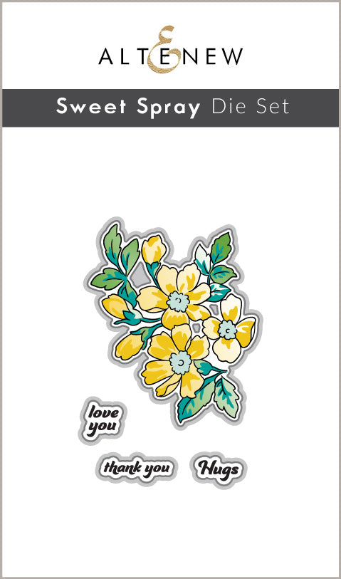 Stamp & Die & Stencil & Embossing Folder Bundle Sweet Spray
