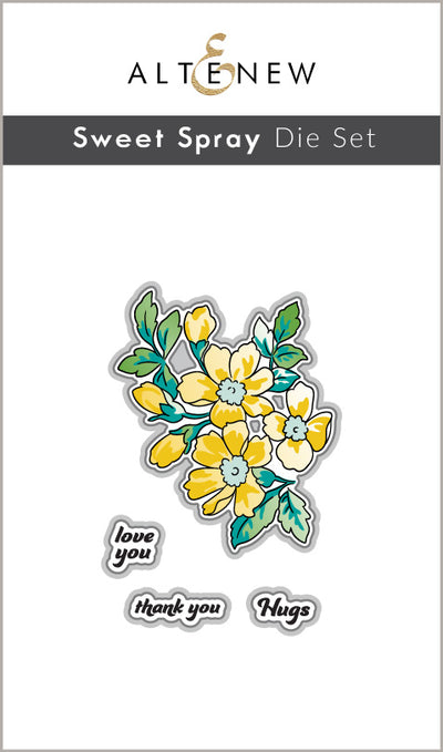 Stamp & Die & Stencil & Embossing Folder Bundle Sweet Spray