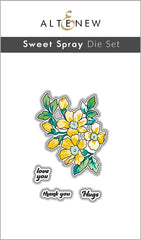 Stamp & Die & Stencil & Embossing Folder Bundle Sweet Spray