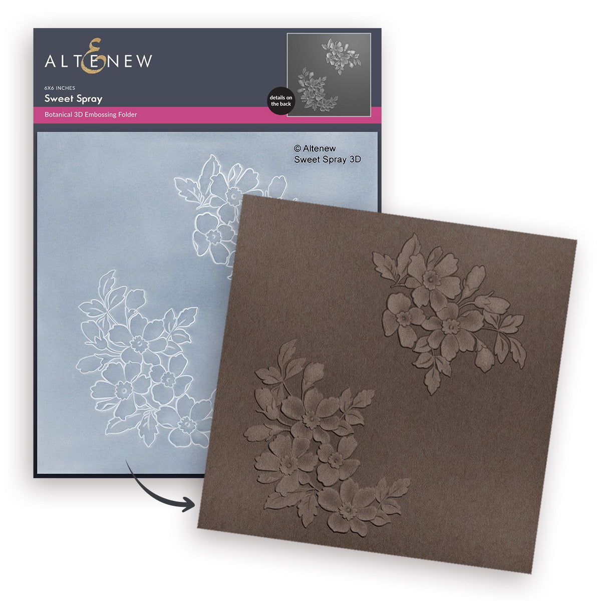 Stamp & Die & Stencil & Embossing Folder Bundle Sweet Spray