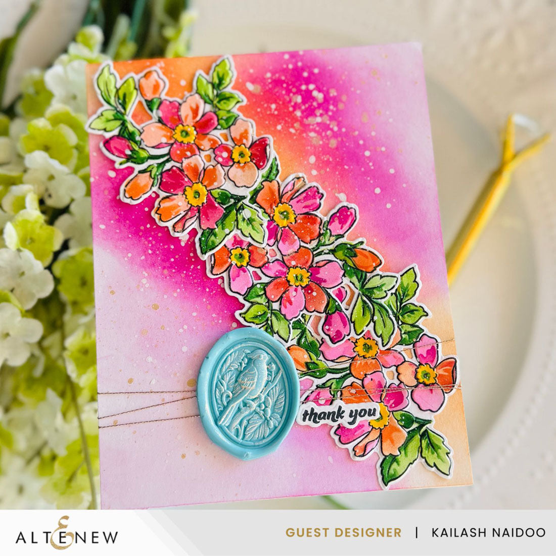 Stamp & Die & Stencil & Embossing Folder Bundle Sweet Spray