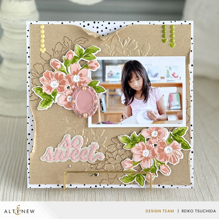 Stamp & Die & Stencil & Embossing Folder Bundle Sweet Spray