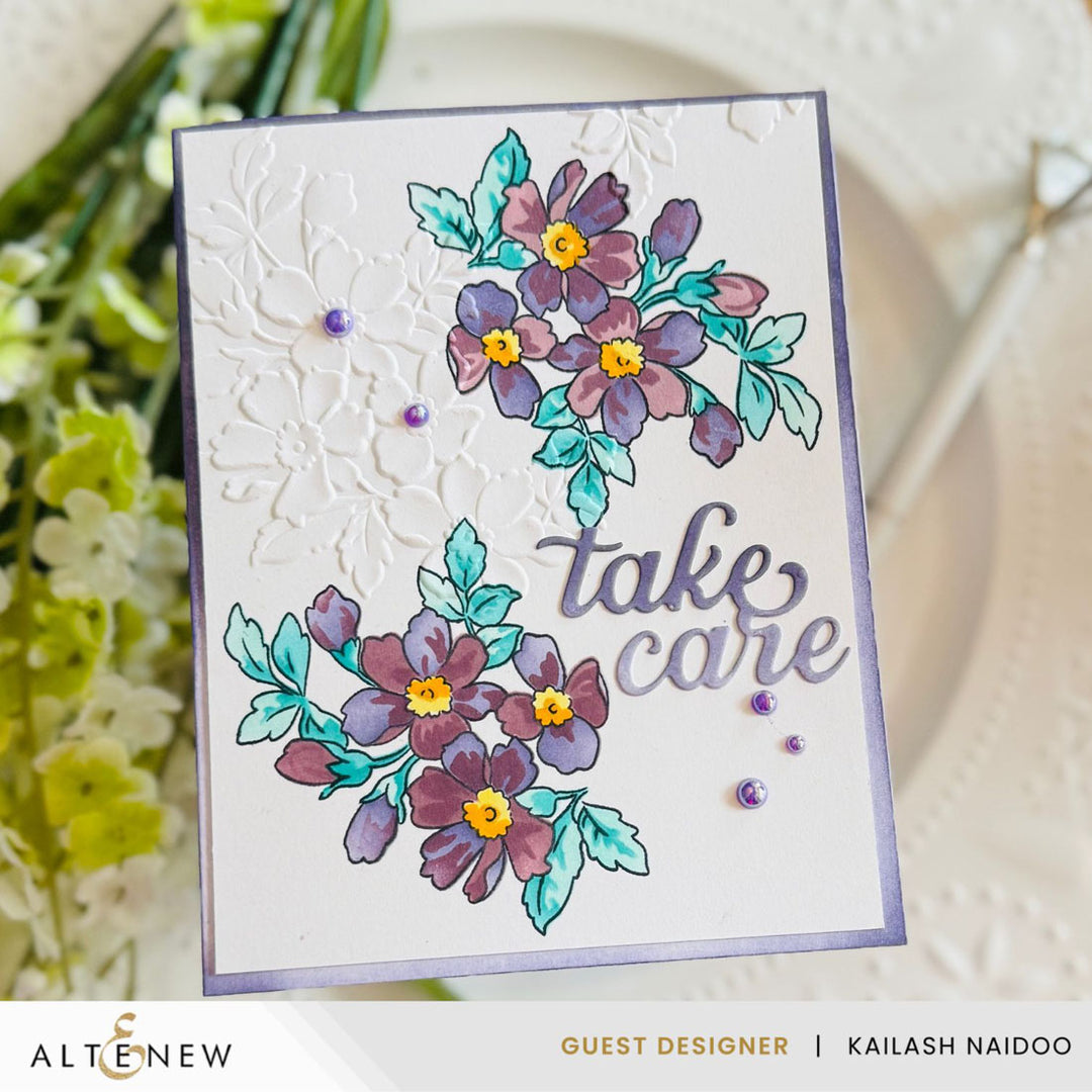 Stamp & Die & Stencil & Embossing Folder Bundle Sweet Spray