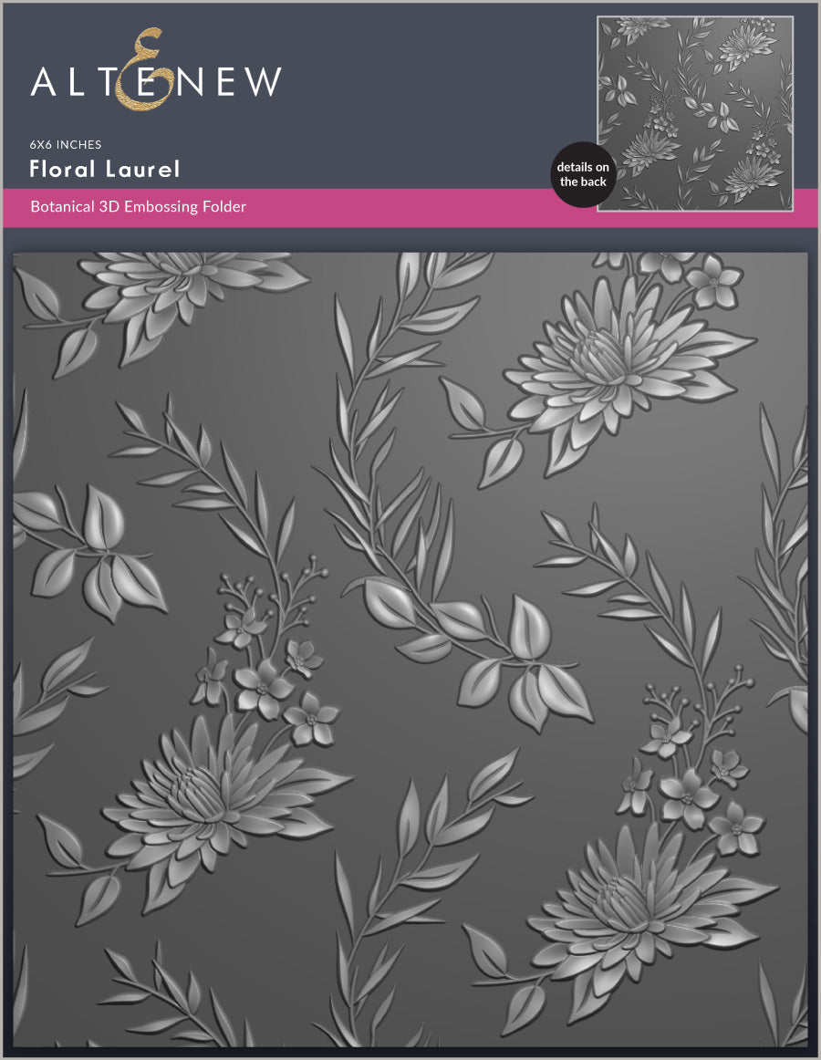 Stamp & Die & Stencil & Embossing Folder Floral Laurel