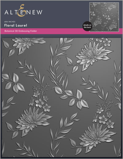 Stamp & Die & Stencil & Embossing Folder Floral Laurel