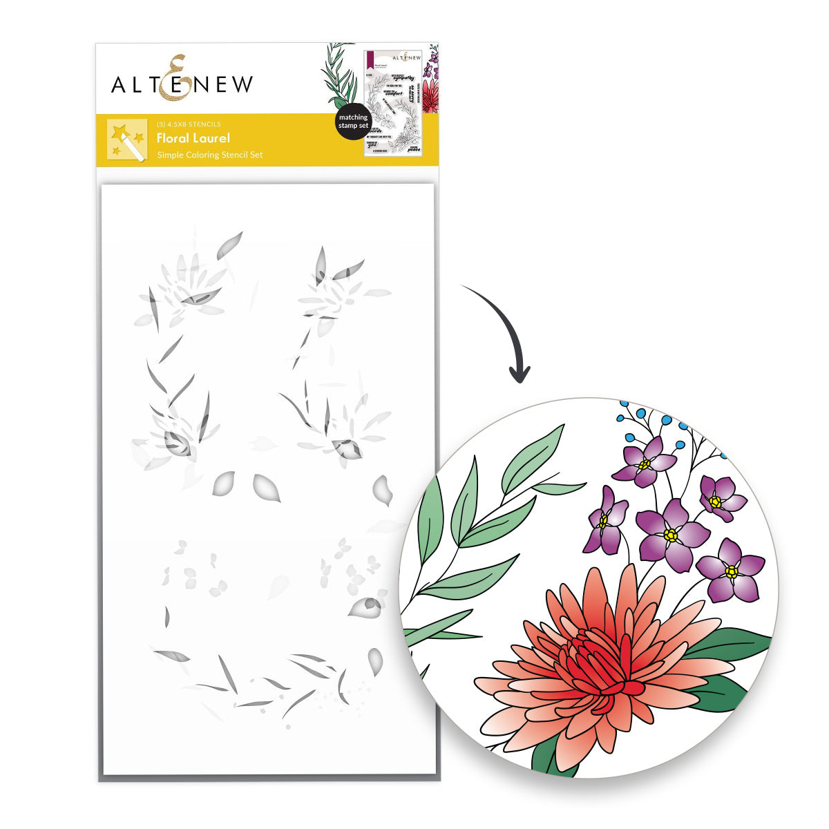 Stamp & Die & Stencil & Embossing Folder Floral Laurel