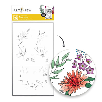 Stamp & Die & Stencil & Embossing Folder Floral Laurel