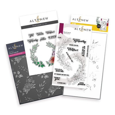 Stamp & Die & Stencil & Embossing Folder Floral Laurel