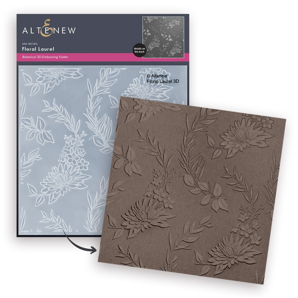 Stamp & Die & Stencil & Embossing Folder Floral Laurel