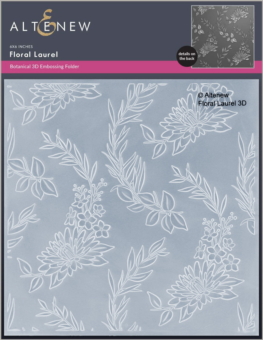 Stamp & Die & Stencil & Embossing Folder Floral Laurel