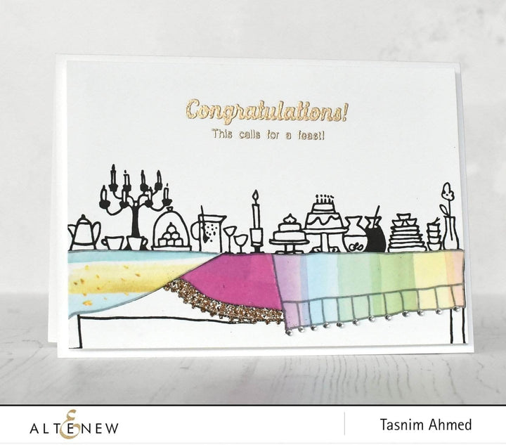 Stamp & Embossing Folder Bundle It's A Feast Stamp Set & Folded Drapes Embossing Folder Bundle